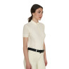 T-shirt donna da allenamento in tessuto tecnico con microfori - Bianco antico