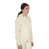 Felpa donna con cappuccio regolabile e zip - Bianco antico