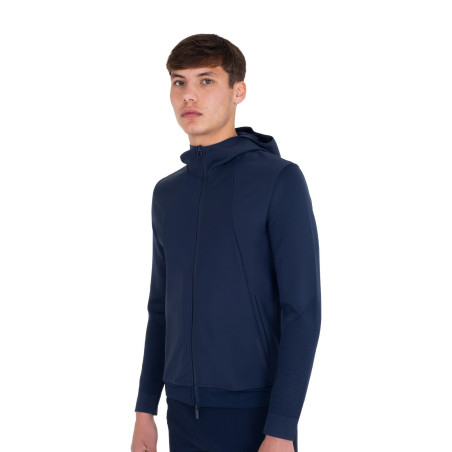 Felpa tecnica uomo con cappuccio e inserti micro mesh