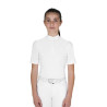Polo concorso bambina slim fit con bottoni - Bianco