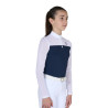 Polo concorso bambina manica lunga con inserti in micro mesh - Blazer marine