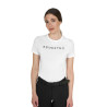 T-shirt donna in cotone logo laminato - Bianco