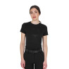 T-shirt basic donna logo glossy tono su tono - Nero