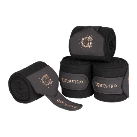 Fasce in pile con logo in strass
