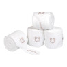 Fasce in pile con logo in strass - Bianco