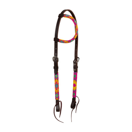 Briglia Western CON Perline Multicolore E Oliata A UN Orecchio