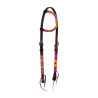Briglia Western CON Perline Multicolore E Oliata A UN Orecchio - Marrone scuro