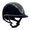 Casco da donna Equestro Apocalypse con calotta lucida con strass EN 1384-2023 - Blu navy / canna di fucile