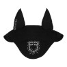 Cuffia Equestro in tessuto tecnico con logo in strass - Nero / nero
