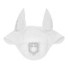 Cuffia Equestro in tessuto tecnico con logo in strass - Bianco / bianco