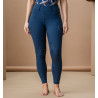 Pantaloni ibridi Horseware con grip al ginocchio AA Fina donna spazzolati - Marina