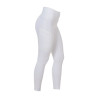 Leggings donna Equestro Ridertechnology vita alta full grip - Bianco