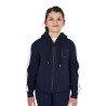 Felpa bambina in cotone con cappuccio e zip frontale - Blazer marine