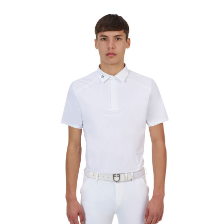 Polo concorso uomo Equestro Ridertechnology manica corta bottoni