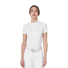 Polo concorso donna Equestro Ridertechnology tessuto traforato - Bianco