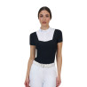 Polo concorso donna Equestro Ridertechnology manica corta - Bianco/nero
