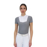 Polo concorso donna Equestro Ridertechnology manica corta - Bianco / uccello beffardo