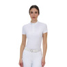 Polo concorso donna Equestro Ridertechnology manica corta - Bianco