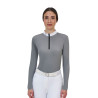 Polo concorso donna Equestro Ridertechnology manica lunga e zip - Uccello beffardo