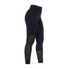 Leggings donna full grip con inserti perforati - Nero