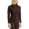 MoErica polo invernale a maniche lunghe con mezza zip Dusty Rose Montar - Marrone