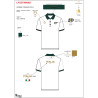 Polo donna allenamento tre bottoni Equestro X FISE 100 - Bianco / verde salvia profondo