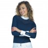 Polo Cassia da donna a maniche lunghe Flags & Cup - Blu navy