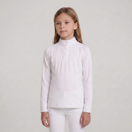 Camicia da concorso per ragazza classica a maniche lunghe bianca taglia 160 bambino