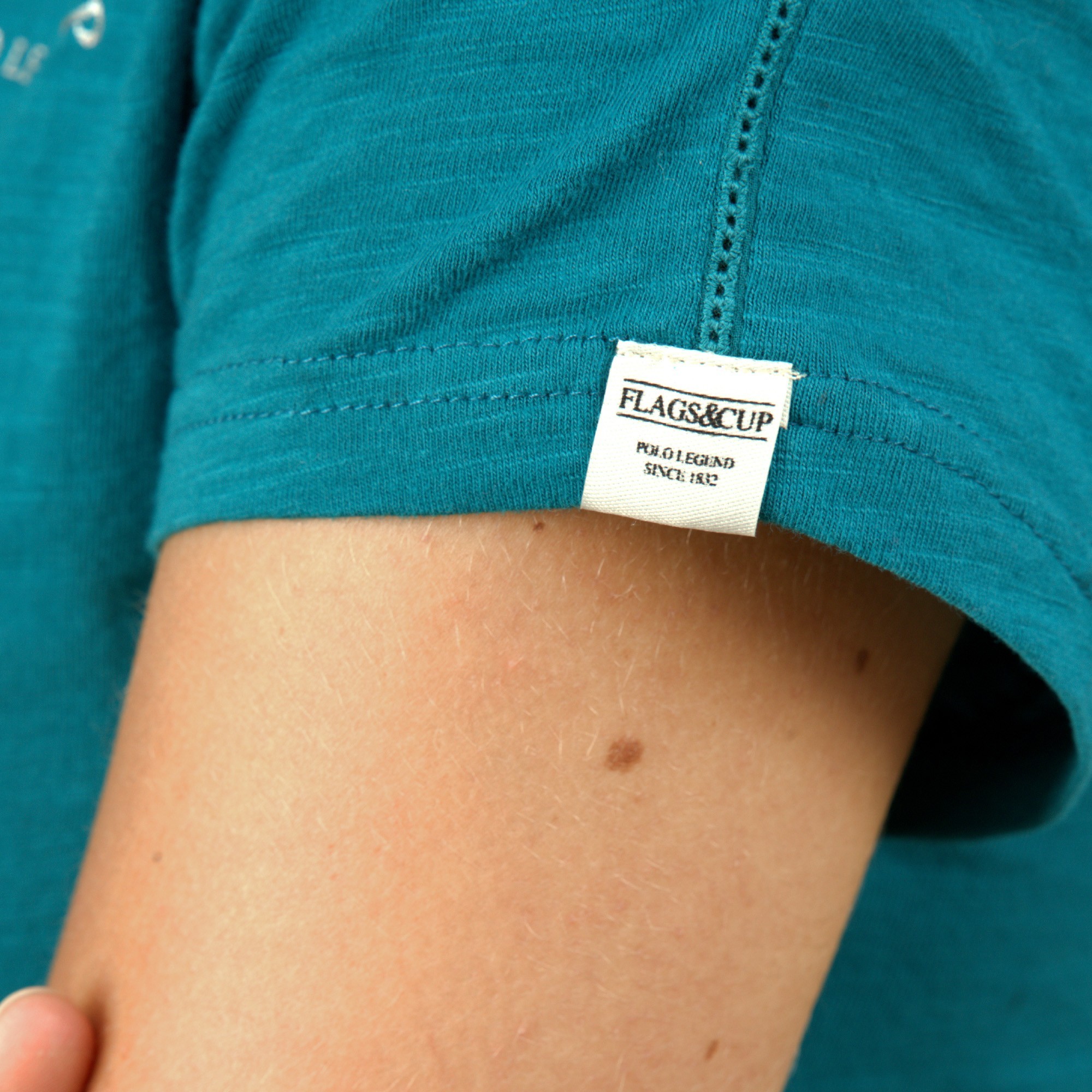 T-Shirt Donna Ocana Flags & Cup Blu smeraldo