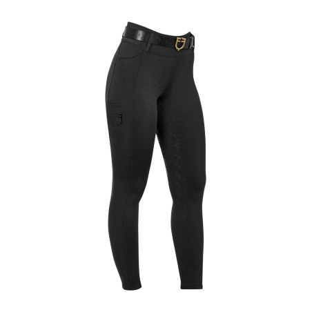 Leggings bambina a vita alta full grip con passanti Equestro bambino