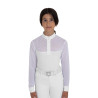 Polo da concorso bambina manica lunga con tulle Equestro bambino - Bianco