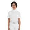 Polo da concorso bambina a manica corta con inserti mesh Equestro bambino - Bianco