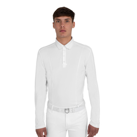 Polo concorso uomo con inserti in mesh e a costine Equestro