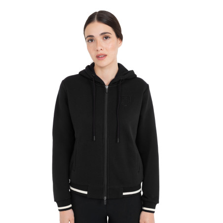 Felpa donna con cappuccio e zip frontale Equestro