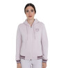 Felpa donna con cappuccio e zip frontale Equestro - Viola feltro / corna