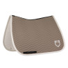 Sottosella da dressage con trapuntatura a onde Equestro - Ciottolato / bianco antico