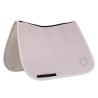 Sottosella da dressage con trapuntatura a onde Equestro - Viola infeltrito / bianco sabbia