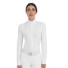Polo concorso donna in tessuto tecnico invernale Equestro - Bianco