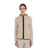 Felpa donna in pile con zip Equestro - Ciottolo