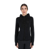 Felpa donna in pile con zip Equestro - Nero