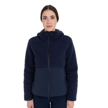 Giacca piumino donna con inserti in teddy Equestro