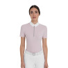 Polo concorso donna manica corta con strass Equestro - Viola feltrato