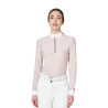 Polo da concorso da donna a manica lunga con strass Equestro - Viola feltrato