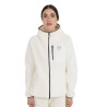 Felpa donna in pile teddy con cappuccio e zip Equestro - Bianco antico / nero