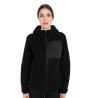 Felpa donna in pile teddy con cappuccio e zip Equestro - Nero / nero