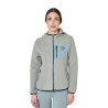 Felpa donna in pile teddy con cappuccio e zip Equestro - Ardesia / nero