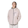 Felpa donna in pile teddy con cappuccio e zip Equestro - Viola feltrato / nero
