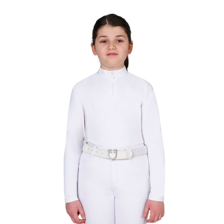 Polo da concorso bambina con inserti micromesh Equestro bambino