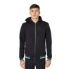 Felpa uomo con cappuccio e zip frontale Equestro - Nero / verde abete