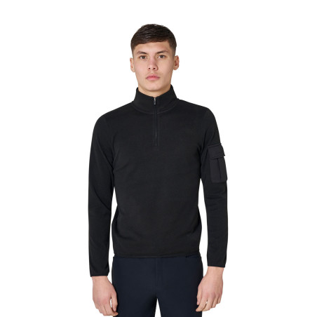 Felpa uomo collo alto in pile con zip a 3/4 Equestro